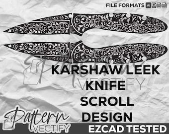 Kershaw Leek Scroll Design svg,vectorart,laserdesign,laserart,engraving,handcuffart,pattern,lasercut,laserengraving