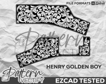 ヘンリー・ゴールデンボーイの巻物デザイン：レーザー彫刻ベクターアート（SVG、Ai、PNG、DXF）