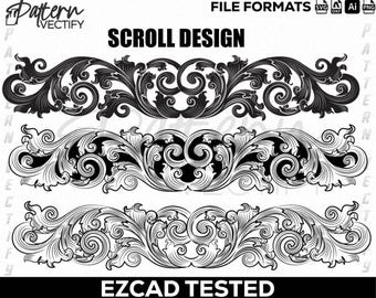 Bloemenrolontwerp SVG voor lasergraveren en afdrukken.