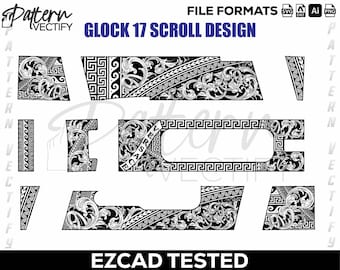 GLOCK 17-rolontwerp gravure vectorkunst (svg, ai, png, dxf)