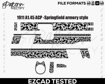 1911 A1.45 ACP Springfield Armory gravurebestanden (svg, ai, dxf, png)