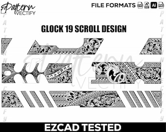 GLOCK 19-rolontwerp gravure vectorkunst (svg, ai, png, dxf)