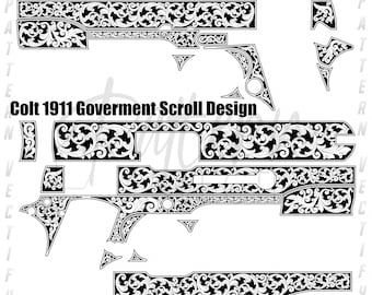 COLT 1911 overheidsmodel rolontwerp, lasergesneden vectorkunst (svg, ai, png, dxf)