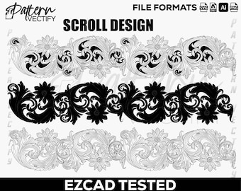 Bloemenrolontwerp SVG voor lasergraveren en afdrukken.