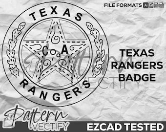 Texas Rangers svg, vectorart, laserdesign, laserart, gravure, gripscrolldesign, patroon, bijlontwerp, lasergravure-RM