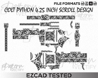 Wzór grawerunku w kształcie spirali na Colt Python 4.25 | Wzór laserowy (svg, dxf, ai, png)