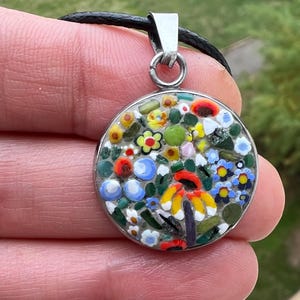 Pendentif Ancien En Mosaïque Antique - Forme Ovale - Métal Inconnu - Occasion