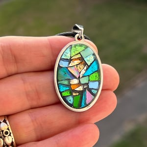 BEAU PENDENTIF ANCIEN XIXème en ARGENT avec PEINTURE