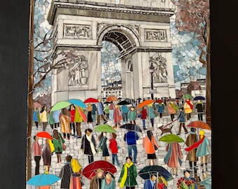 Cuadro de mosaico multicolor para decoración de paredes