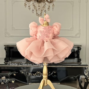 Pink Tulle Dress For Toddlers, Toddler Girl Princess Dress, Birthday Party Dress, Elegant Party Dress for Toddlers, Girls Tutu Dress