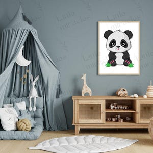 kids wall art animal wall art nursery decor panda nursery print animal poster playroom decor digital download animal Illustration kids room