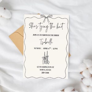 Editable Bridal Shower Invitation, Bow Theme, Black Ribbon Invite, Canva Template, Instant Download, Bridal Shower Template