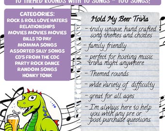 Music Trivia Song Bundle: 10 Unique Rounds, Family Friendly