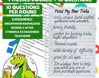 Fun Pub Quiz Trivia Questions 6 - Categories: Uncommon Knowledge, Before & After, Symbols as Described, Television.
