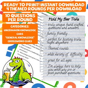 Fun Pub Quiz Trivia Questions 4 - Categories: Uncommon Knowledge, Cars, &quot;General&quot; Knowledge, Crossword Clues
