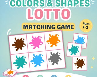 Colors&Shape Matching Game Preschool Activities, Learn Shapes, Colors Recognition, Toddler Prek K Learning, Visual Discrimination Worksheets