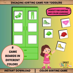 My Colorful Wardrobe Game, Learn Colors, Montessori, Ages 2–4, Digital Download, Toddler Game, PDF File, Toddler, Preschool, Color Learning