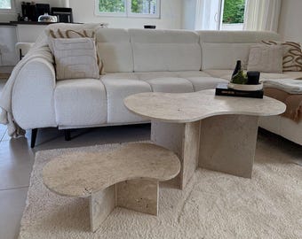 Table basse travertin nuage
