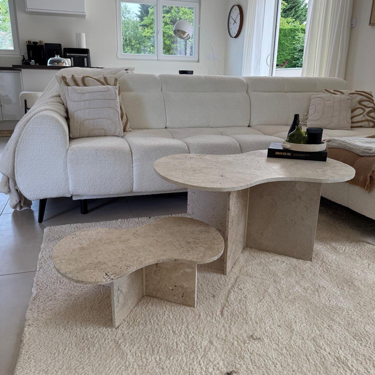 Table Basse Travertin Nuage