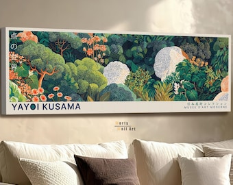 Yayoi Kusama Exhibition Poster: Abstract Canvas Art, Botanical Prints, Floral Wall Art