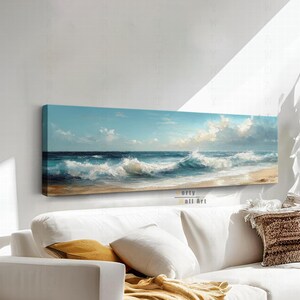 Impressionist Ocean Wave Canvas Art: Coastal Gallery Wall Print