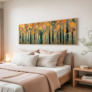 Gustav Klimt Style Forest Wall Art: Tree Of Life, Framed Canvas, Art Nouveau Decor image 2
