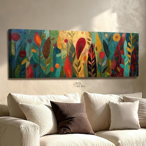 Modern Folk Floral Art: Abstract Poster, Botanical Prints, Bohemian Wall Decor