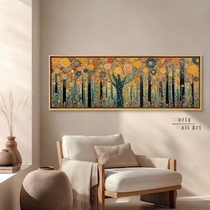 Gustav Klimt Style Forest Wall Art: Tree Of Life, Framed Canvas, Art Nouveau Decor image 5