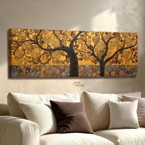 Klimt Tree of Life Art Nouveau Framed Poster: Abstract Gold Painting