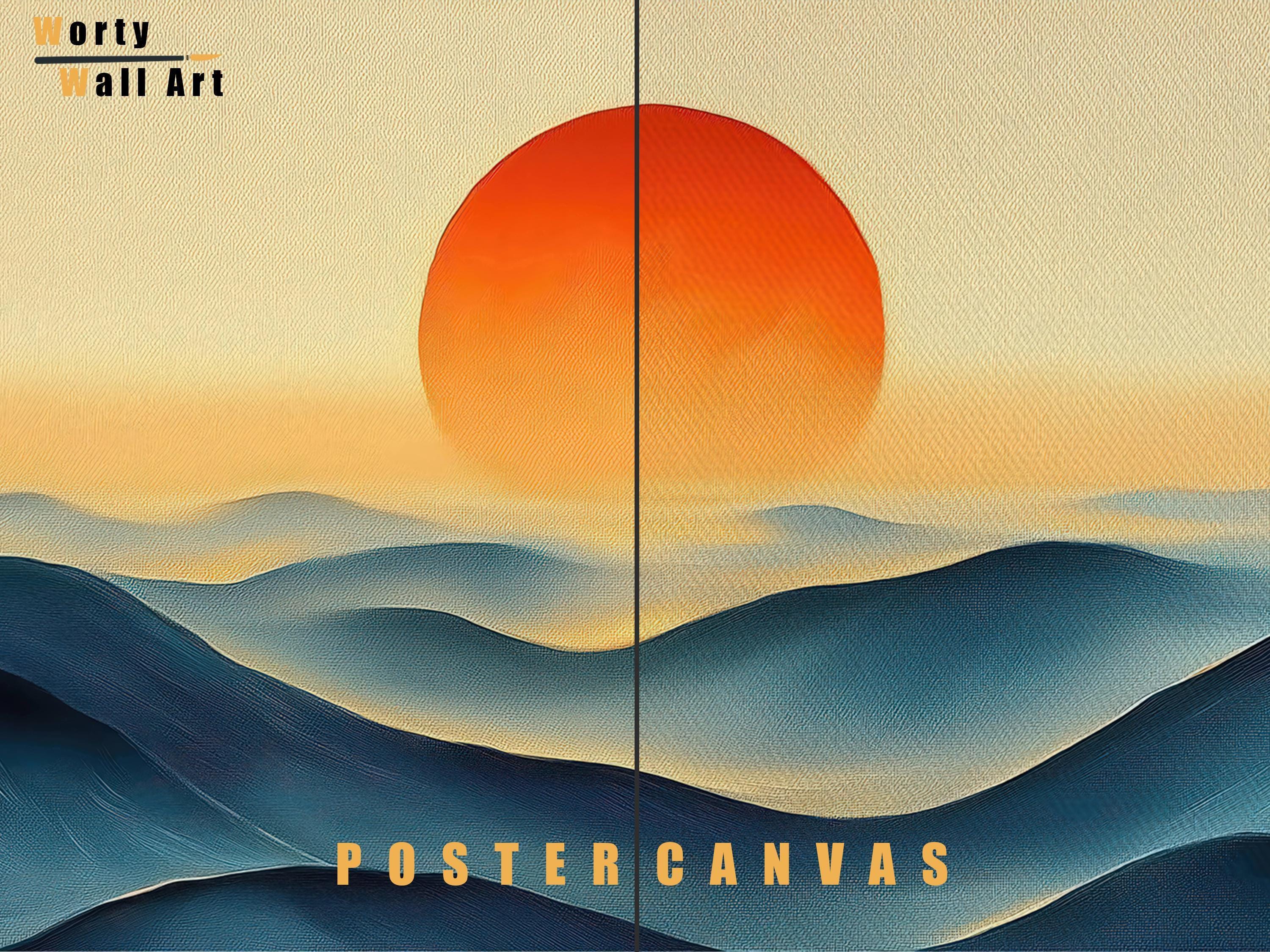 Boho Ocean Sunset Canvas Art: Long Horizontal Panoramic Print - Etsy