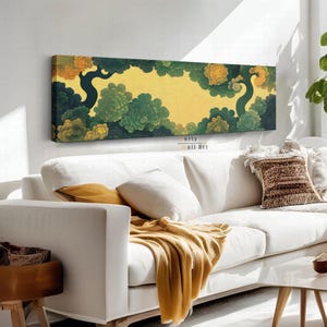 Abstract Forest Canvas Wall Art, Framed Wall Art, Horizontal Wall Art, Abstract Panoramic Wall Art, Modern Canvas Home Decor, Gallery Canvas