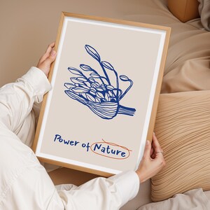 Impressão de arte de parede botânica, pôster de plantas da natureza, desenho de flores, decoração minimalista, arte botânica moderna, impressões de arte de parede, presente para ela