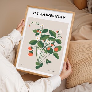 Blumen Wand Kunst Druck, Botanischer Garten Blüten Poster, Cottagecore Küchen Dekor, Minimal Pflanzen Illustration, Wand Kunst Drucke,Geschenk für Zuhause