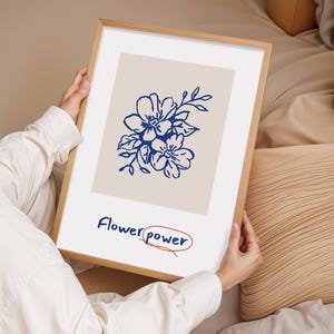 Flower Power Wand Kunst Druck, Minimale Blumen Poster, Linie Kunst Zeichnung, Moderner Botanischer Druck, Wand Kunst Drucke, Natur Dekor, Geschenk für Sie