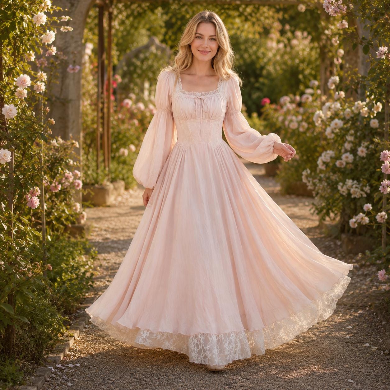 blush midi wedding dress Wild Stars