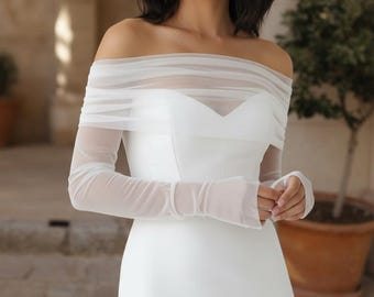 Conjunto de bolero de novia con perlas hecho a mano