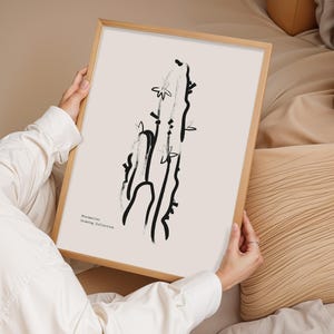 Schwarzer Kaktus Poster, Botanische Wandkunst, Elegantes Dekor, Naturkunst, Wandposter, Minimalistisches Dekor, Raumdekor, Muttertagsgeschenk, Wohngeschenk