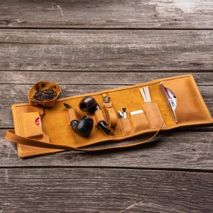 Leather Pipe Bag – Custom Pipe Holder, Personalized Pipe Pouch, Handmade Leather Pipe Case, Gift for Smoker
