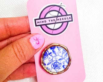 Blue and White  Chinoiserie Needle Minder | Needlepoint | Cross Stitch