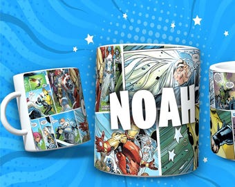 Taza con diseño de cómic para gamers – Sublimación personalizada de 11 oz (Descarga digital)