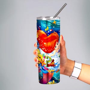 Custom Little Mermaid 20oz Skinny Tumbler with personalized Name