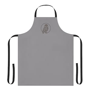 Geometric Owl Apron with 2-Color Straps, Modern Kitchen Cooking Gift, Chef Cooking Apron, Bird Lover Gift, Cute Animal Apron