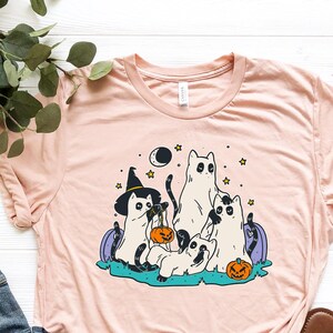 Halloween Hoodie, Cat Sweatshirt, Ghost Shirt, Halloween Sweater, Cool Halloween Cat Shirt, Cat Lover Tshirt, Black Cat Shirt, Spooky Season
