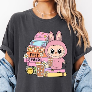 Back to School Labubu Shirt, Cute Cartoon T-Shirt, Aesthetic Kawaii Tee,Gift for Her,Soft Graphic Tee, Trendy Cute Shirt,Custom Labubu Shirt