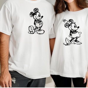Disney Couples Mickey And Minnie Mouse Classic Shirt, Mickey And Minnie Matching Tee, Magic Kingdom Family Shirt, Disney Trip Couple Shirt