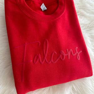 Custom Team Name Sweatshirt, Custom Mascot Sweatshirt, Embossed Puff Print, Custom Team Name Shirt, School Spirit Hoodie, Football Mom