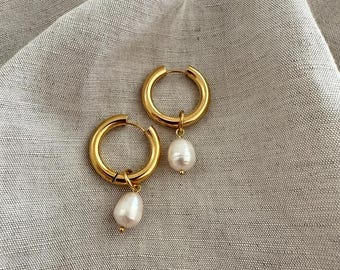 18k Gold Hoop Earrings, 18k Gold Earrings, 18k Hoop Earrings,Gold Earring hoop, 18k yellow gold hoop earrings, 18k real gold, Christmas Gift