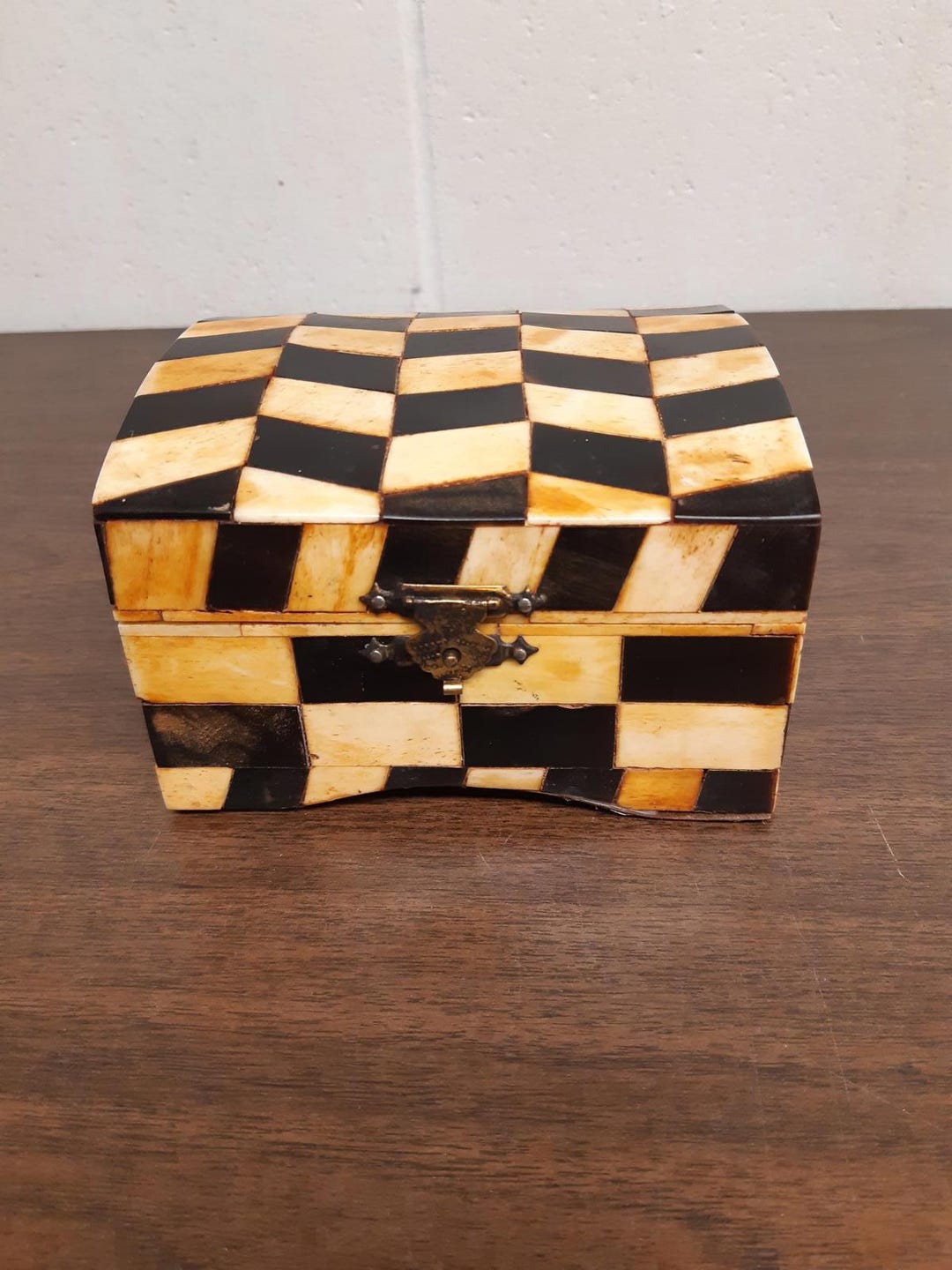 Vintage Checkerboard Decorative Box - Etsy