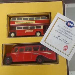 Corgi Bedford O8 Coach and Double Decker Bus Set - Limited Edition