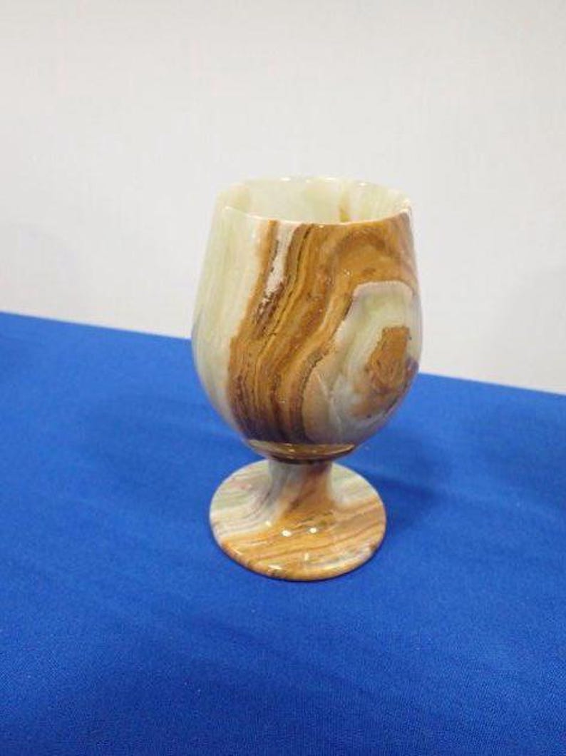 Set of 6 Vintage Alabaster Goblets - Etsy